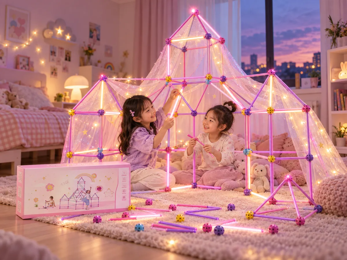 LONDY Colorful Dreamer 168-Piece Glow Fort Building Kit Added