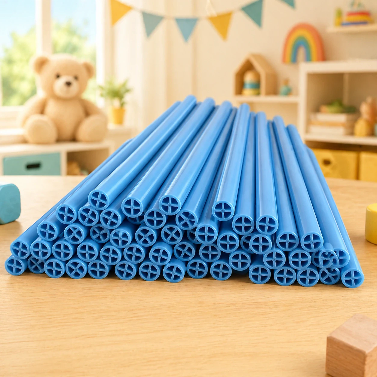 120-Piece Colorful DIY Fort Building Kit for Kids lifestyle visual