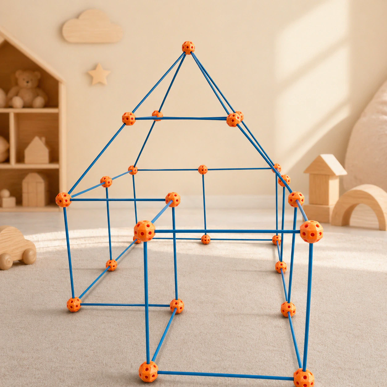 120-Piece Secret Base Fort Building Kit lifestyle visual