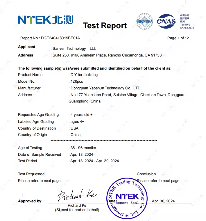 Second NTEK Report Added For Expanded Piece Configurations
